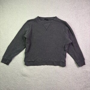J Crew Waffle Knit Shirt Crewneck Womens Medium Gray Long Sleeve Pullover